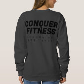 Sweatshirt Conquer Fitness Sedona col de l'équipage noir poli (Dos)