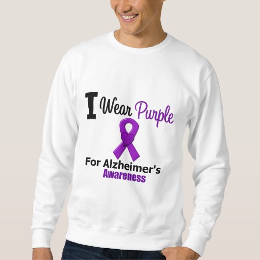 Sweatshirt Conscience pourpre de ruban de maladie d'Alzheimer (Devant)