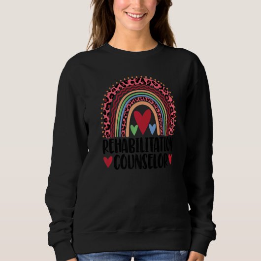 Sweatshirt Conseillère en réadaptation Femmes Leopard Rainbow (Devant)