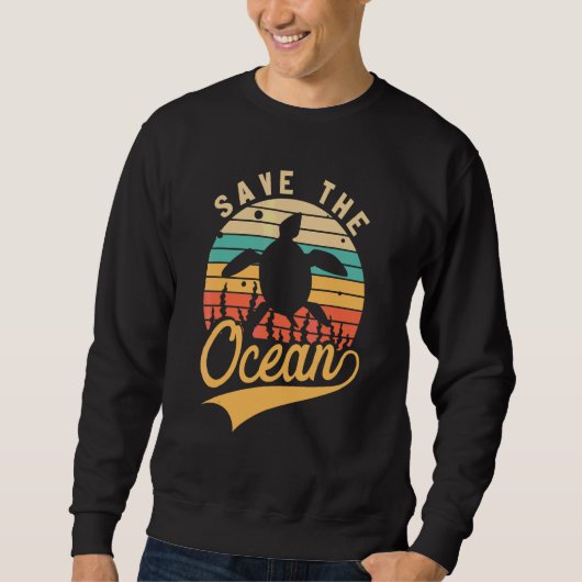 Sweatshirt Conservation des baleines Sauver l'océan Rétro (Devant)