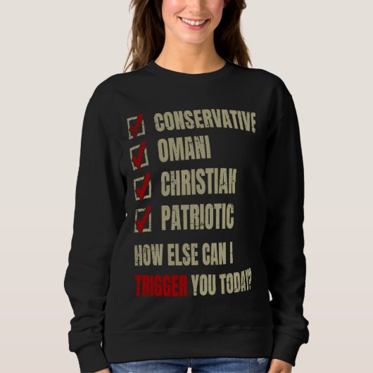 Sweatshirt Conservative Omani Christian Patriotic (Devant)