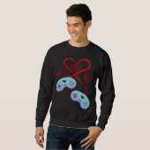 Sweatshirt Console Arcade Joyeuse Saint-Valentin Amour Relati (Devant entier)