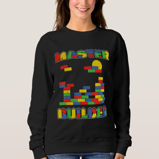 Sweatshirt Constructeur de Briques Blocs Drôles Maître Constr (Devant)