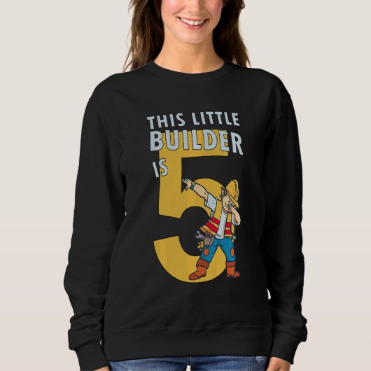 Sweatshirt Construction Enfants 5e anniversaire Constructeur (Devant)