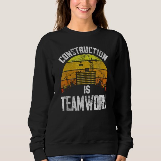 Sweatshirt Construction Est Un Site De Travail D'Équipe (Devant)
