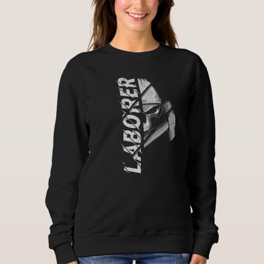 Sweatshirt Construction Worker Laborer Skull and Crossed Sled (Devant)