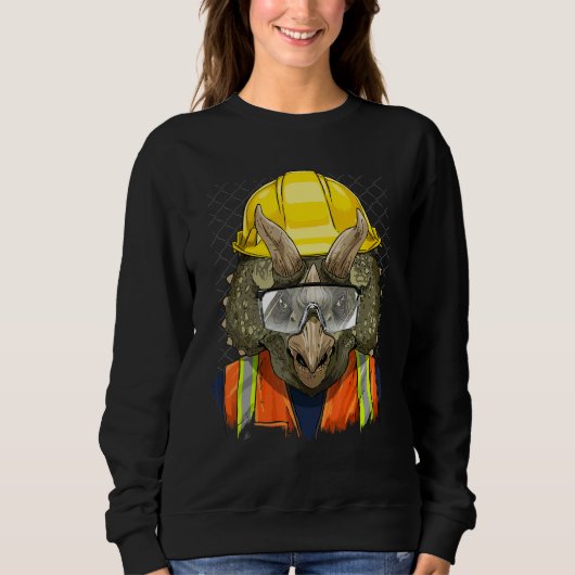 Sweatshirt Construction Worker Triceratops Dino Laborer Dinos (Devant)