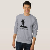 Sweatshirt Continuez doucement – Sweat-shirt à texte minimal (Devant entier)
