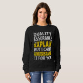Sweatshirt Contrôle de la qualité Testeur QA Explique (Devant entier)