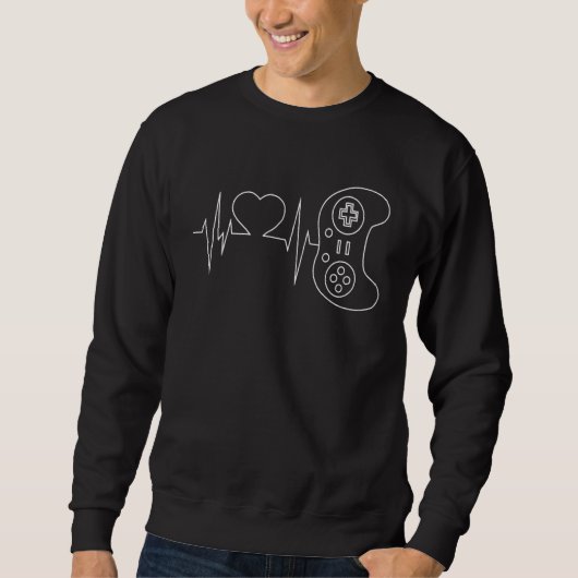 Sweatshirt Contrôleur de jeu vidéo Heartbeat (Devant)