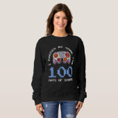 Sweatshirt Contrôleur vidéo de jeu du 100e jour d'école Gamer (Devant entier)
