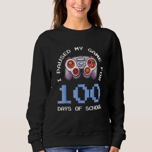 Sweatshirt Contrôleur vidéo de jeu du 100e jour d'école Gamer (Devant)