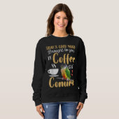 Sweatshirt Conure de poitrine verte - Bon café et perroquet d (Devant entier)