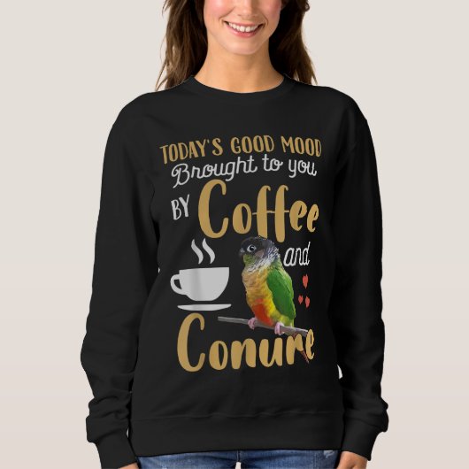Sweatshirt Conure de poitrine verte - Bon café et perroquet d (Devant)