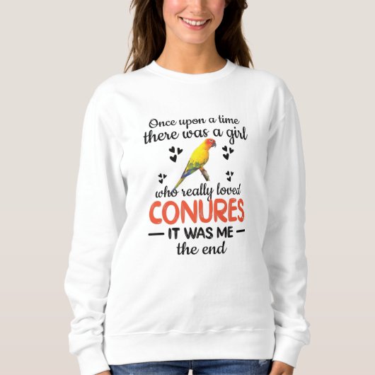 Sweatshirt Conure Girl Dons Sun Conure Lover Parrot Propriéta (Devant)