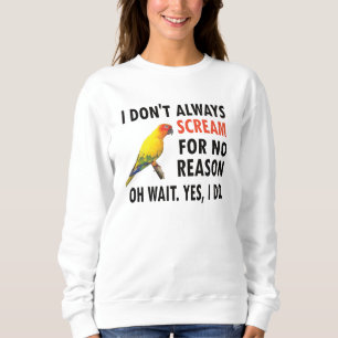 Sweatshirt Conure Propriétaire Conure Perroquet d'Oiseau Sol