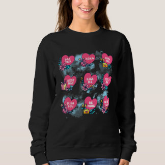 Sweatshirt Conversation Hearts Cute Pink Heart Happy Valentin