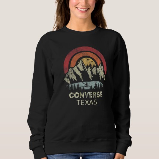 Sweatshirt Converse Texas Mountain Sunset Sunrise Kayaking (Devant)