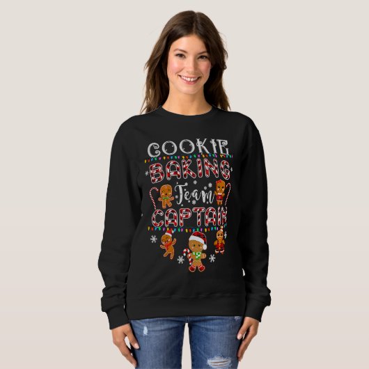 Sweatshirt Cookie Baking Team Captain Gingerbread Red Plaid C (Devant entier)