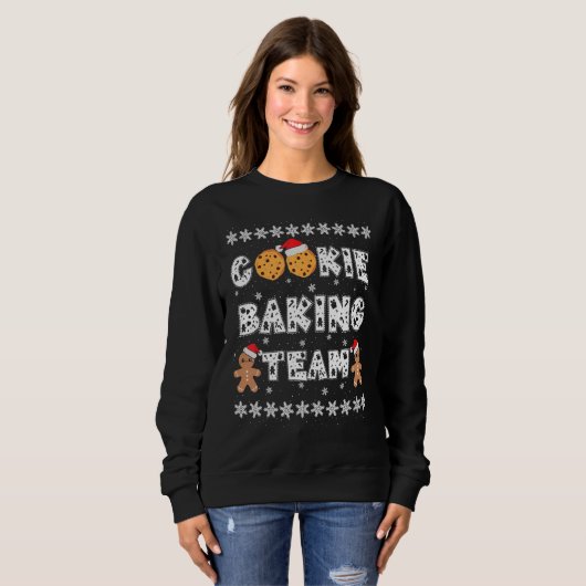 Sweatshirt Cookie Baking Team Gingerbread Men with Xmas Hats  (Devant entier)