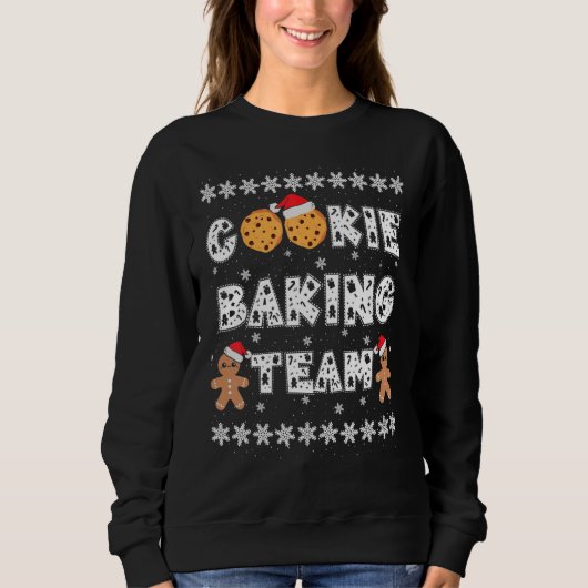 Sweatshirt Cookie Baking Team Gingerbread Men with Xmas Hats  (Devant)