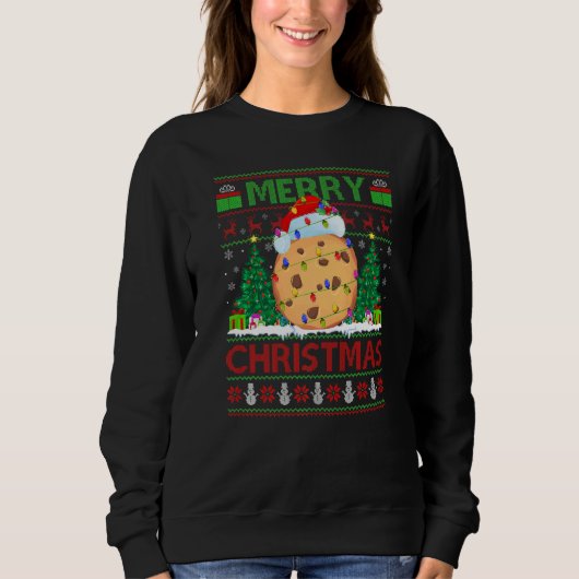 Sweatshirt Cookie Biscuit Xmas Tree Ugly Santa Cookie Christ (Devant)