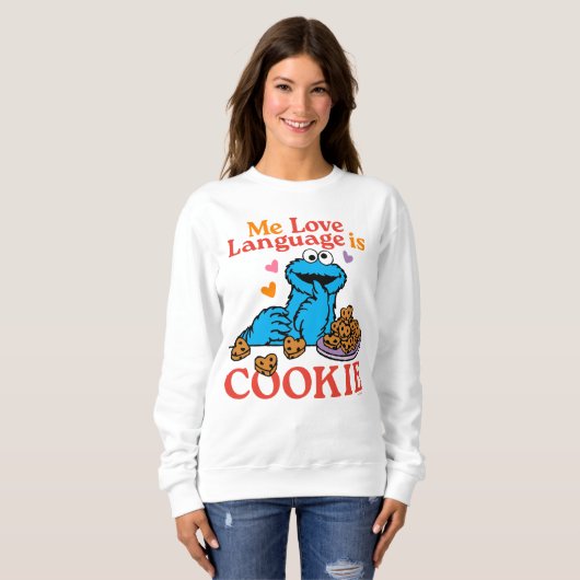 Sweatshirt Cookie Monster | Citation de la Saint Valentin (Devant entier)