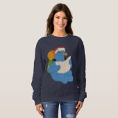 Sweatshirt Cookie Monster lisant une carte (Devant entier)
