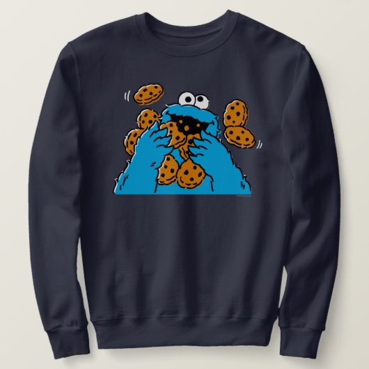 Sweatshirt Cookie Monster mangeant tous les cookies (Design devant)