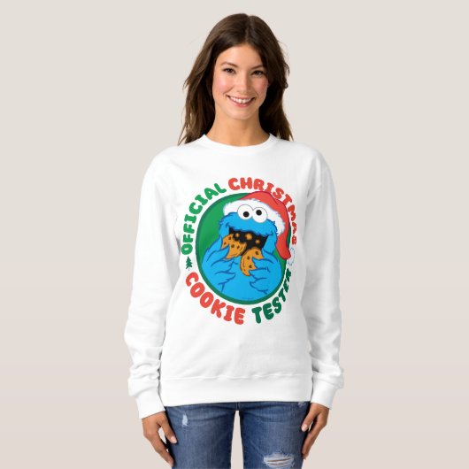 Sweatshirt Cookie Monster | Tester officiel de biscuits de No (Devant entier)