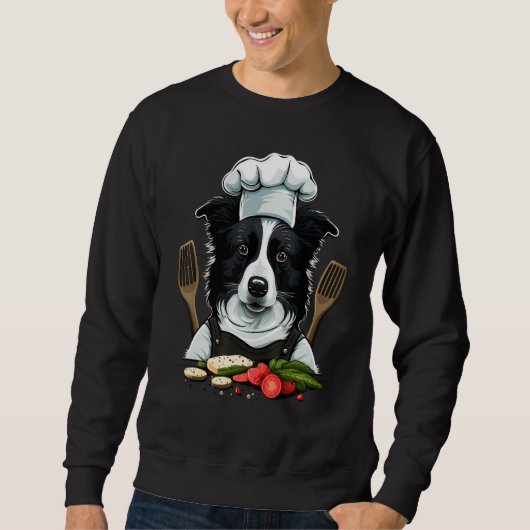 Sweatshirt Cooking Border Collie Restaurant cook on Border Co (Devant)