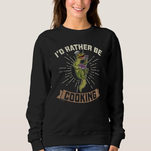 Sweatshirt Cooking chefs hat lizard reptile kitchen restauran (Devant)
