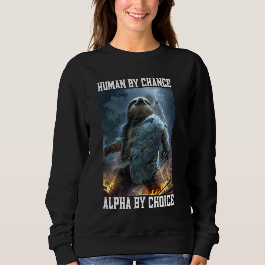 Sweatshirt Cool Alpha Sloth Cringey Funny Cringe Alpha Animal (Devant)