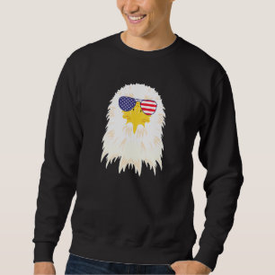 Sweatshirt Cool Bald Eagle Portant Drapeau Usa Lunettes de so