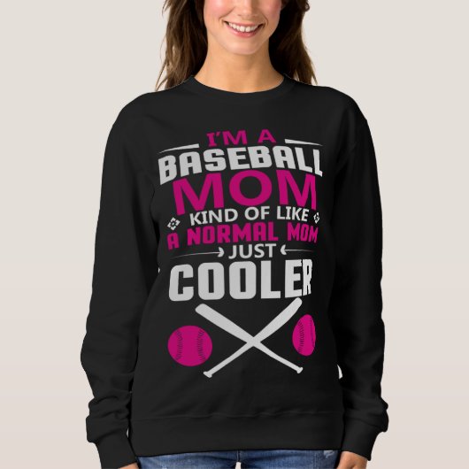 Sweatshirt Cool baseball mum everyday text simple retro (Devant)
