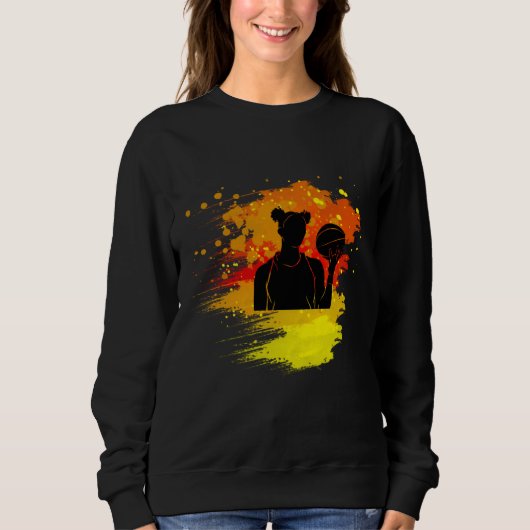 Sweatshirt Cool basketball woman  for women and girls (Devant)