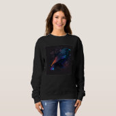 Sweatshirt Cool Black Raven Crow Illustration Birds Unique Wo (Devant entier)