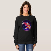 Sweatshirt Cool blue purple Night Asian koi fish, Japanese ca (Devant entier)