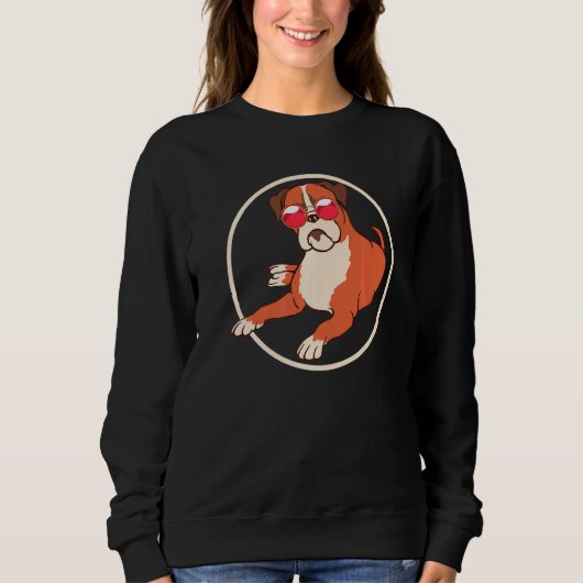 Sweatshirt Cool Boxer Lunettes de soleil Animal animal chien (Devant)