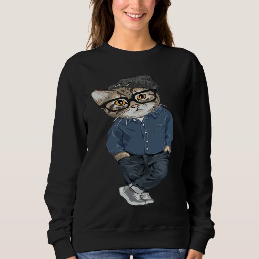 Sweatshirt Cool Cat And  Cat (Devant)