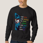 Sweatshirt Cool Cat Thinking Positive Motivation Saying Menta (Devant)