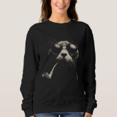 Sweatshirt Cool Cat  - Vintage Pipe Cat Graphic, Retro (Devant)