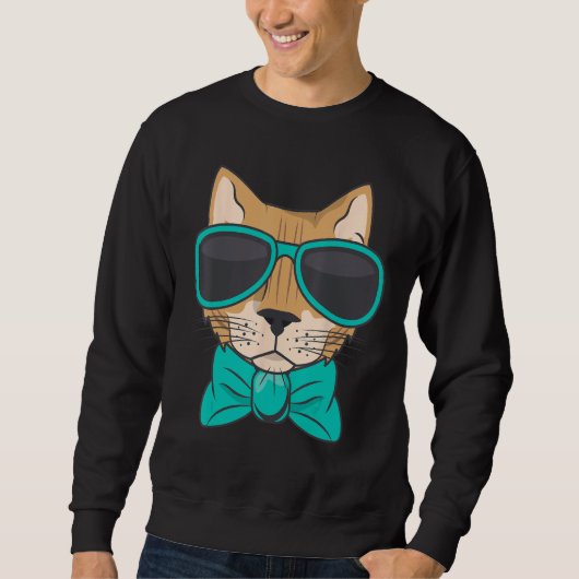Sweatshirt Cool Cat With Glasses (Devant)