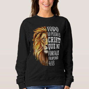 Sweatshirt Cool Christian Hommes Espagnol Bible Verse Lion De