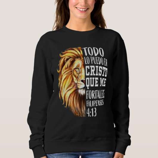 Sweatshirt Cool Christian Hommes Espagnol Bible Verse Lion De (Devant)