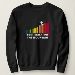 Sweatshirt Cool Code Barre Conception Meilleur Skieur Sur La
