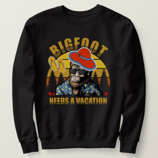 Sweatshirt Cool contraste l Funny bigfoot a besoin de vacance (Design devant)