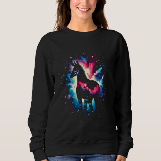 Sweatshirt Cool Cosmic Okapi Galaxy Graphic Space Art (Devant)
