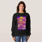 Sweatshirt Cool Digital Cityscape Skyline (Devant entier)