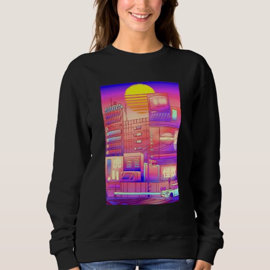 Sweatshirt Cool Digital Cityscape Skyline (Devant)